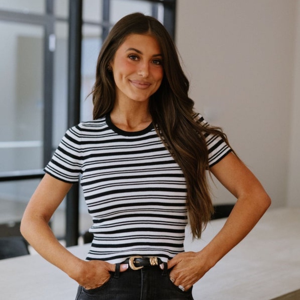 These Three Boutique Striped Knit Top